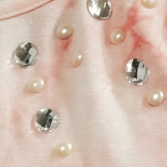 Olivia Tie Die Blouse Top Embellished Stretch Lace small - Picture 9 of 10